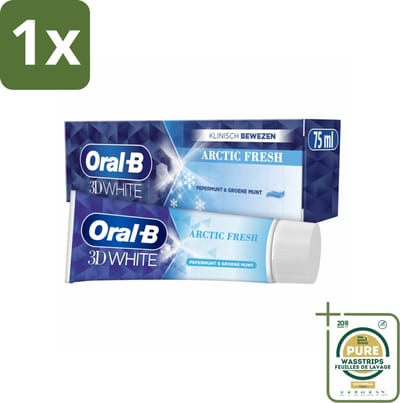 1 x Oral-B Tandpasta 3D White Arctic Fresh 75 ml- Tandpasta Whitening - Wittere Glimlach - Frisse Adem - Tanden Reinigen - Glazuur Bescherming