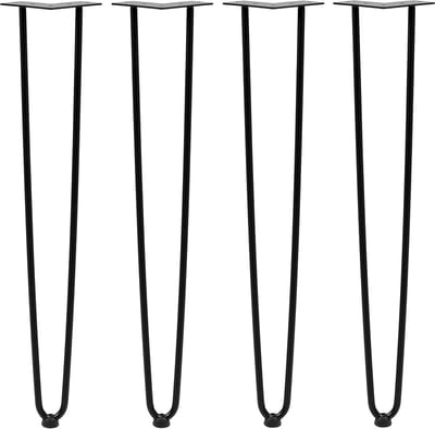 Set van 4 Zwarte Hairpin Tafelpoten - 71 cm Hoog - Stevige Metalen Onderstel voor Eettafel of Bureau