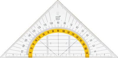 SOHO Geodriehoek Flexibel – Onbreekbare Geodriehoek – Flexibel – Draagbaar meetinstrument – Compacte meetaccessoires – Tekengereedschap – 15 cm – Geel