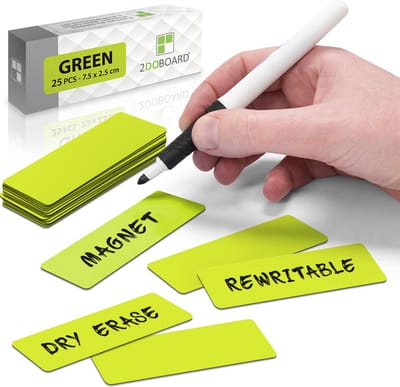 25 Herschrijfbare Scrum Magneten 7,5 x 2,5 cm Groen - Whiteboard Kanban Planbord