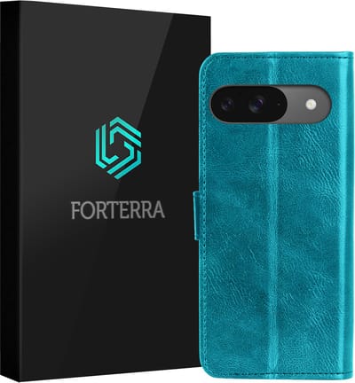 Hoesje Geschikt voor Google Pixel 10 - Luxe Bookcase - Walletcase Hoes - Portemonnee - Cover - Turquoise