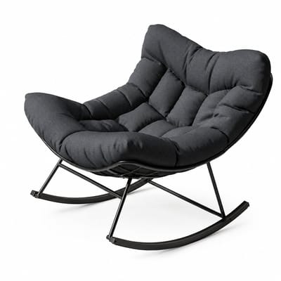 HomeGoodies - Relaxfauteuil - Fauteuil - Extra Grote Loungestoel met Metalen Frame - Voor Binnen en Buiten - Kleur Donkergrijs