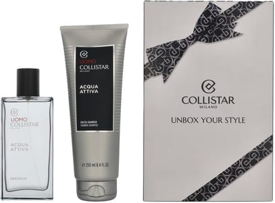 Collistar Uomo Acqua Attiva Giftset 350 ml - Acqua Attiva Edt Spray 100 ml / Acqua Attiva Shampoo 250 ml