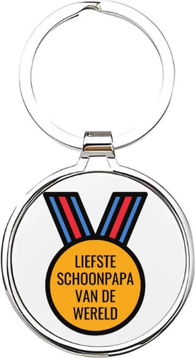 Akyol - ik heb de liefste schoonpapa van de wereld Sleutelhanger - Schoonvader - de leukste schoonvader - schoonvader sleutelhanger - papa sleutelhanger - sleutelhanger papa - familie sleutelhanger - vaderdag cadeautje - papa cadeau - 4 x 7,5 CM