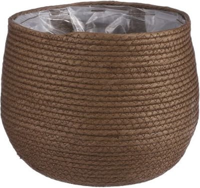 MICA DECORATIONS JORCK MAND VOOR PLANTEN - H15 X Ø18 CM - PAPIER - BRUIN