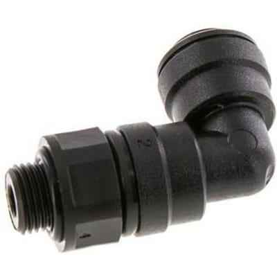 6mm x G1/8'' 90 graden L-verbinding POM Insteekfitting Buitendraad Draaibaar NBR [2 Stuks]