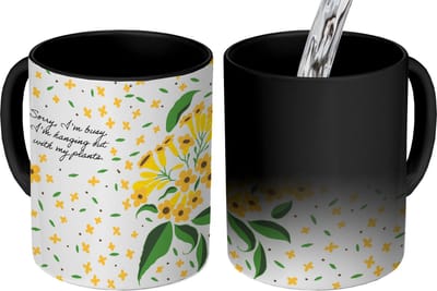 Magische Mok - Foto op Warmte Mokken - Koffiemok - Sorry I'm busy I'm hanging out with my plants - Quotes - Spreuken - Magic Mok - Beker - 350 ML - Theemok - Mok met tekst