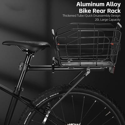 Fietsmand Achter - Bagagedrager Mand - Dagelijks Transport - Lichtgewicht Aluminium - 20 Liter - Zwart
