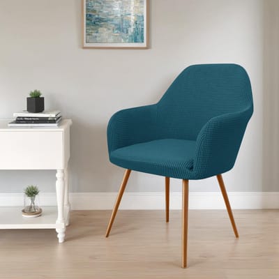 Housse de Fauteuil Haut en Polaire Stretch Spandex Housse de Chaise de Salle à Manger Élastique Amovible Protection de Siège Housse pour Salon Regular