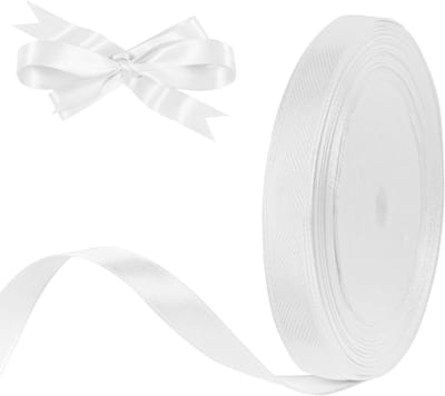Linten, 10mm Wit Satijnen Lint, Decoratie Zijden Linten, Kerstlint, Cadeaulint, Autolint voor Kerstmis, bruiloft, feest, geschenkverpakking en ambachten, huis decoratie