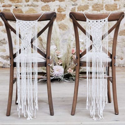 Stoeldecoratie Macrame Bruiloft