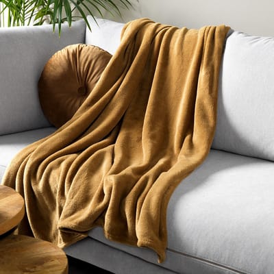 Dutch Decor - SIDNEY - plaid 140x180 cm - fleece deken - 100% gerecycled - Tobacco Brown - bruin