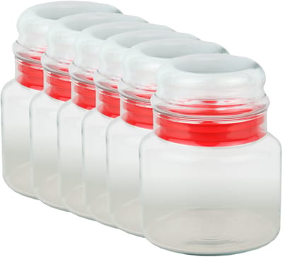 Set van 6 Prestige voorraadpotten - 635 ml kristallen glazen voorraadpot met smaakdop