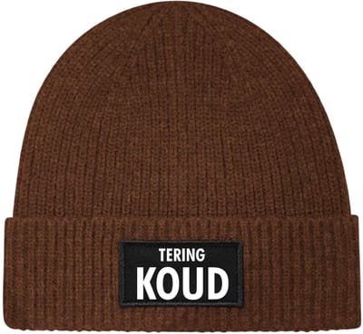 Tering koud wintermuts walnut rib gebreid | wit - soBAD. | Unisex | Skimuts | Muts | Kou | met grappige tekst | Winter | Beanie