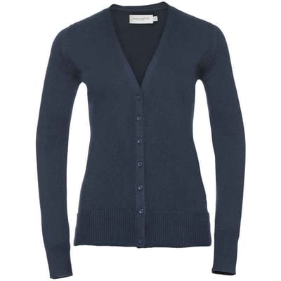 Russell Collection Dames/Dames Gebreid V Hals Vest (Franse marine)