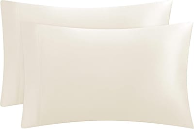 Famanu - Satijnen kussenslopen kingsize set van 2, verkoelend en zijdezacht, envelopsluiting voor haar en huid