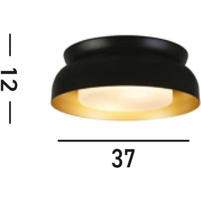 Searchlight Kendal plafondlamp, zwart/goud, staal, glas