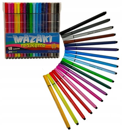 Penwoord driehoekige markeringen - 18 levendige kleuren