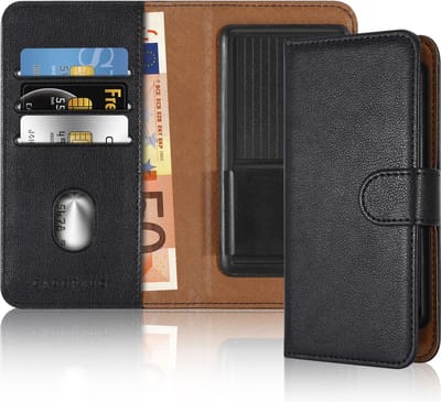 Hoesje geschikt voor OnePlus 8 ULTRA in ZWART met kaartslot, 360 graden beschermhoes PU lederen mobiele telefoon etui case cover