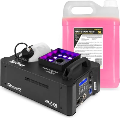 BeamZ BLAZE800 rookmachine met CO2 vloeistof - horizontale en verticale rook - met 12x 4W RGBA LED’s
