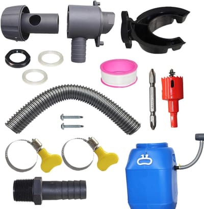 Regenton Omleidingsset - Wateropvangsysteem Regenpijp - Hergebruik Regenwater - Ingebouwd Filtersysteem - 70-110 mm - Meerkleurig