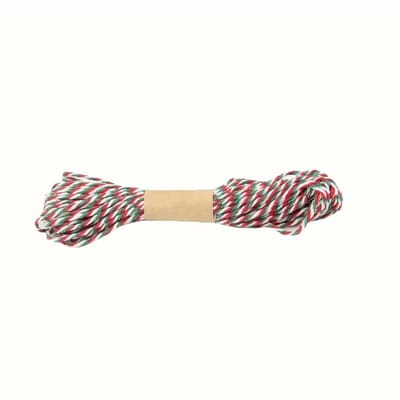 FSW-Products Kerst Touw – Cadeau- en Decoratiekoord – Rood/Groen/Wit – 2 mm dik – 8 meter lang