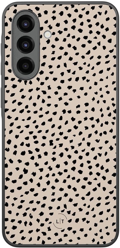 Leuke Telefoonhoesjes - Hoesje geschikt voor Samsung Galaxy A36 - Almond dots - Backcover zwart - Gestipt - Bruin
