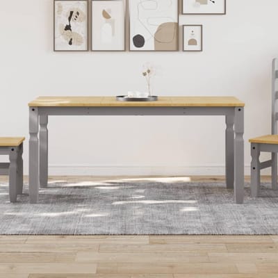 Eettafel Hout - Eettafel Grenen - Gezellig Tafelen - Massief Hout - 160x80 cm - Grijs