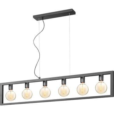 Home Sweet Home - Moderne Hanglamp Fito - 6 lichts hanglamp gemaakt van Metaal - Zwart - 140/12/125cm - Pendellamp geschikt voor woonkamer,