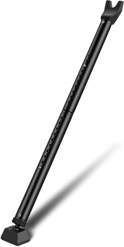 Verstelbare Deurslot Beveiligingsbalk, Hoge Telescopische Locking Pole, Antislip Stopper voor Franse Deuren en Schuifpuien, Zwart