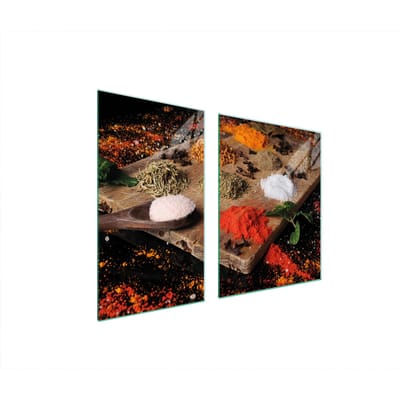 TMK ArtDeko - Snijplank en Beschermplaat - 100x52 cm - Specerijen - Glas