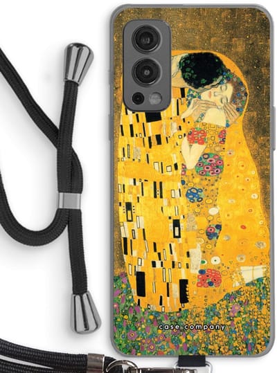 Case Company® - Hoesje met koord geschikt voor OnePlus Nord 2 5G hoesje met Koord - Der Kuss - Telefoonhoesje met Zwart Koord - Bescherming aan alle Kanten en Over de Schermrand
