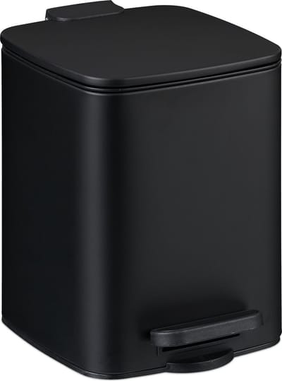 badkamer prullenbak - 6 liter - softclose - metaal - pedaalemmer - zwart