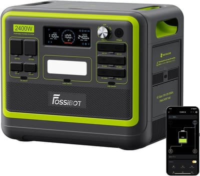 FOSSiBOT F2400 Draagbare Powerstation 2048Wh | 2400W LiFePO4 batterij | Oplaadbaar in 2 uur | 13 poorten waaronder 4x USB-C & 100W PD | Voor camper, noodstroom, camping