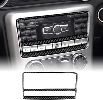 Koolstofvezel decoratieve sticker voor Mercedes-Benz SLK200 SLK350 SLK55 AMG R172 2011-2016 auto middenconsole en cd-paneel accessoires