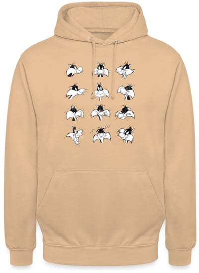 Looney Tunes Sylvester Facial Expressions Hoodie Unisex