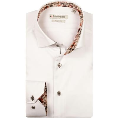 Giordano Overhemd Locarno Semi Cutaway Two-Ply Plain Twill Marshmallow / male