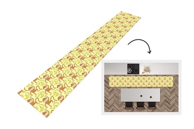 Keukenloper - Loper keuken - Patroon - Aap - Banaan - 300x50 cm - Keukenloper vinyl
