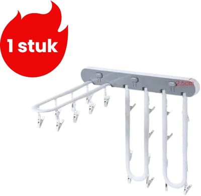 1 artikel - Opvouwbaar kledingrek - Sokkendroogrek voor badkamer/balkon - Zonder boren, multifunctioneel aan de muur te bevestigen - Ondergoedrek - Grijs