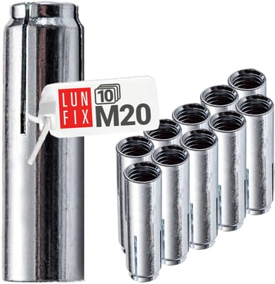 LUN FIX - M20 inslaganker + zware lastanker - 10-delige set - verzinkt