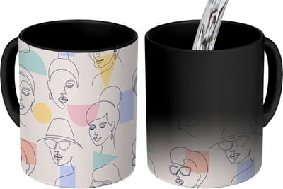 Magische Mok - Foto op Warmte Mokken - Koffiemok - Meisje - Vrouwen - Patronen - Pastel - Girl - Kids - Kinderen - Kindje - Magic Mok - Beker - 350 ML - Theemok