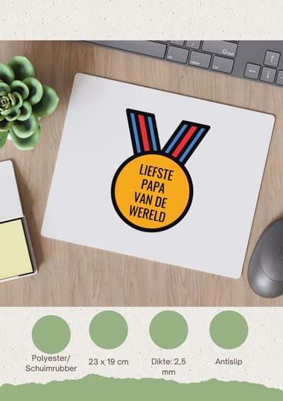 Akyol - liefste papa van de wereld Muismat - Papa - de liefste vader - vader cadeautjes - vaderdag - verjaardagscadeau - verjaardag - cadeau - geschenk - kado - gift - vader artikelen - 23 bij 19 cm