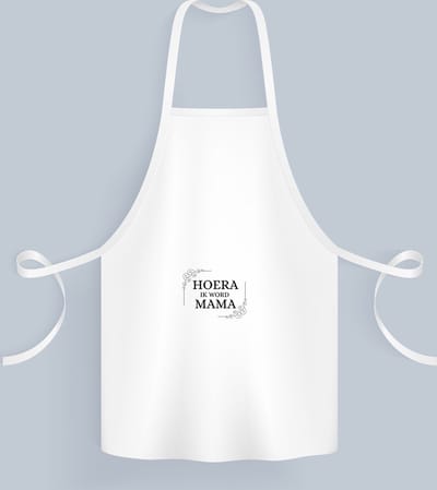 Akyol - hoera ik word mama Keukenschort - Moeder - iemand die mama wordt - babyshower - moeder cadeautjes - geschenk - kado - 82 bij 71 cm