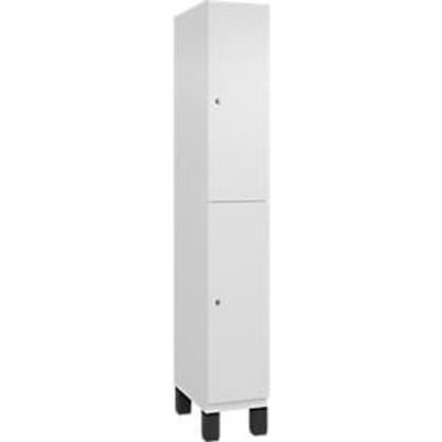 C+P Double-storey locker Cambio, 1 vak, 2 vakken, op poten, B 300 x D 525 x H 1980 mm, verkeerswit