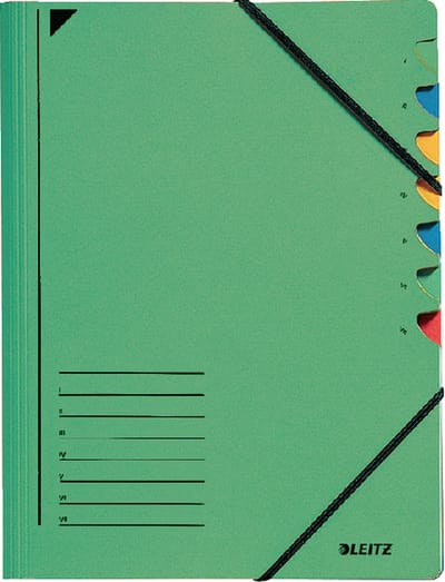 Sorteermap leitz 3907 7vaks groen | 5 stuks