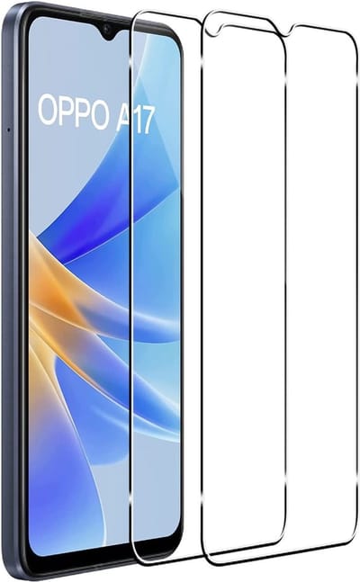 Screenprotector geschikt voor Oppo A17 screenprotector Beschermglas 2 pack - Screenprotector geschikt voor Oppo A17 screen protector glas