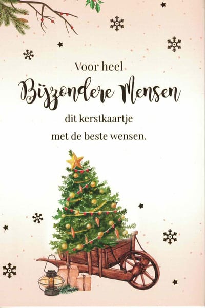 Kerstkaart - Voor heel bijzondere mensen - 909784 -drieluik - Drieluik zigzag - open formaat 34,5 x 17 cm