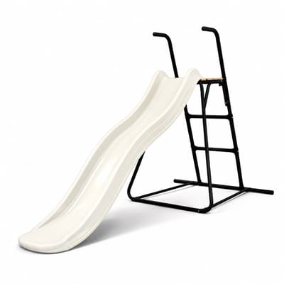 Complete Tweeb glijbaan met ladder - 175 cm - Platformhoogte 90 cm - Pastel wit