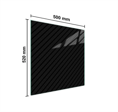 TMK ArtDeko - Glasplaat Bescherming - 50x52 cm - Zwart - Veilige Bevestiging