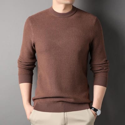 Heren Herfst en Winter Nieuwe Ronde Hals Casual Heren Gebreide Truien Jonge Heren Trendy Onderhemden Trui Heren Fabriek XXXL brown